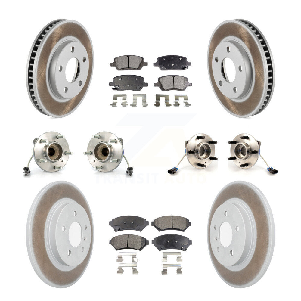 Front Rear Hub Bearing Coat Brake Rotor Pads Kit (10Pc) For Pontiac Montana 3 Hole Flange KBB-126212