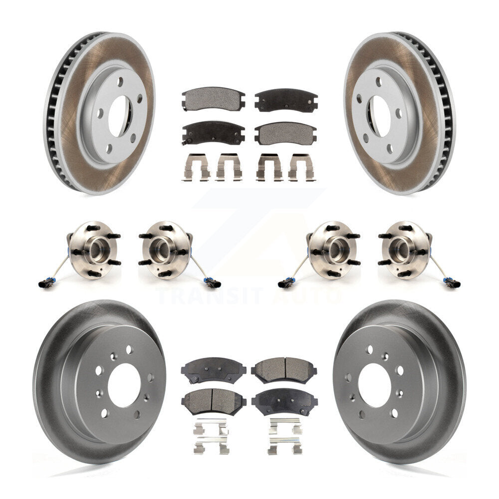 Front Rear Hub Bearing Coated Brake Rotor And Pad Kit (10Pc) For 2001 Pontiac Montana AWD KBB-126213