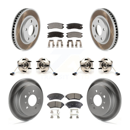 Front Rear Hub Bearing Coated Brake Rotor And Pad Kit (10Pc) For 2001 Pontiac Montana AWD KBB-126213