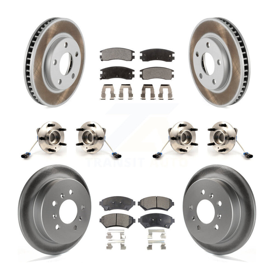 Front Rear Hub Bearing Coated Brake Rotor And Pad Kit (10Pc) For 2001 Pontiac Montana AWD KBB-126213