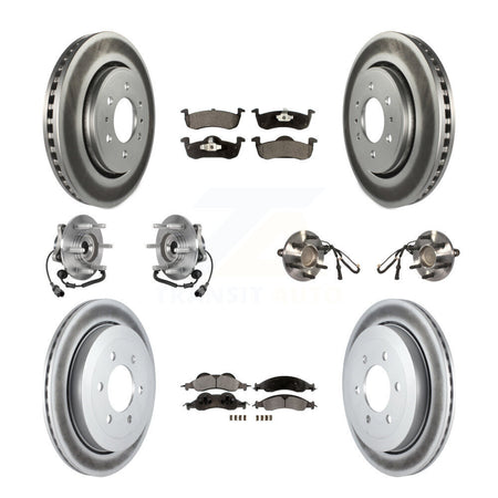 Front Rear Hub Bearing Coated Brake Rotor Pads Kit (10Pc) For Ford Expedition Lincoln RWD KBB-126215