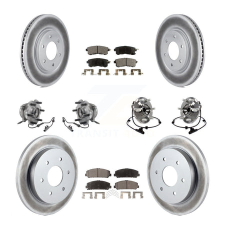 Front Rear Hub Bearing Coat Brake Rotor Pad Kit (10Pc) For Nissan Armada With Solid KBB-126222