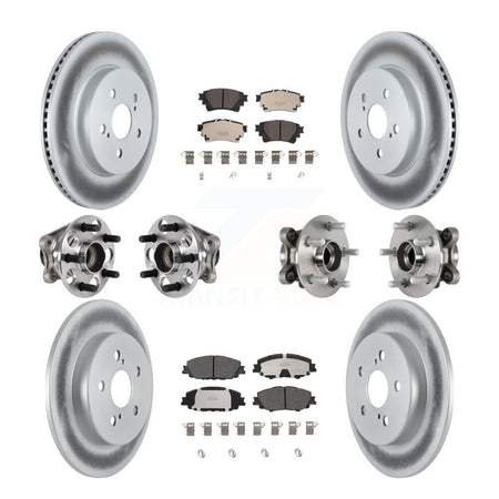 Front Rear Hub Bearings Coated Disc Brake Rotors And Pads Kit (10Pc) For Toyota Corolla KBB-126231