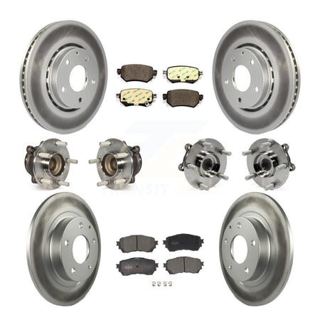 Front Rear Hub Bearing Coated Brake Rotor Pads Kit (10Pc) For Mazda 6 Naturally Aspirated KBB-126246