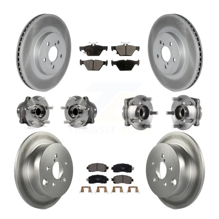Front Rear Hub Bearing Coat Brake Rotor Pad Kit (10Pc) For 20 Subaru Crosstrek GAS engine KBB-126249