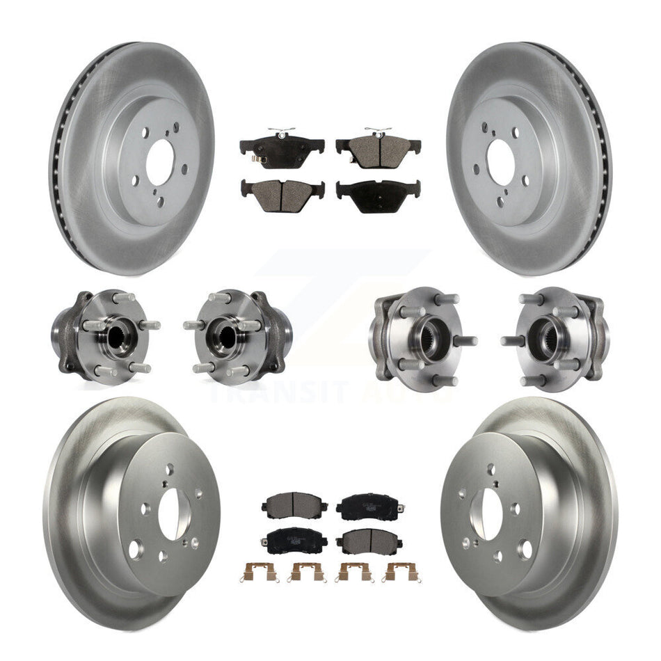 Front Rear Hub Bearing Coat Brake Rotor Pad Kit (10Pc) For 20 Subaru Crosstrek GAS engine KBB-126249