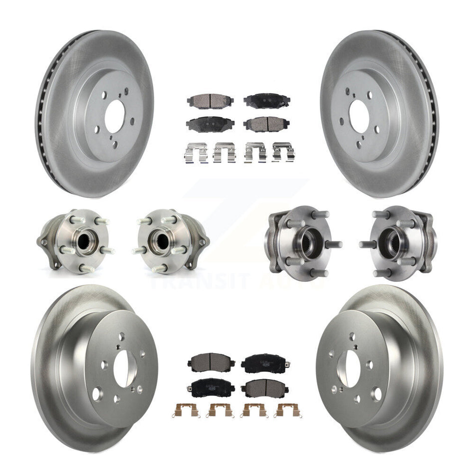 Front Rear Hub Bearings Coated Disc Brake Rotors And Pads Kit (10Pc) For Subaru Crosstrek KBB-126250