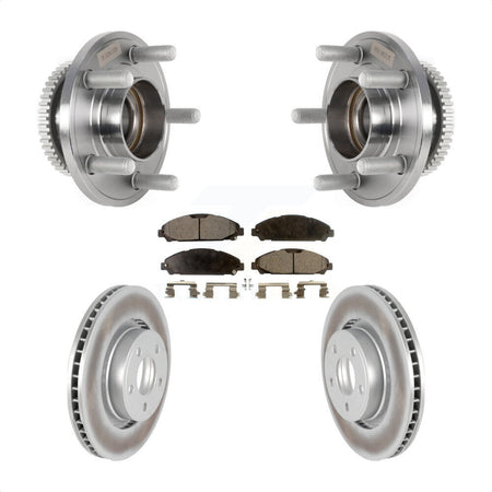 Front Hub Bearing Assembly Coated Disc Brake Rotors And Ceramic Pads Kit For Ford Mustang KBB-126272