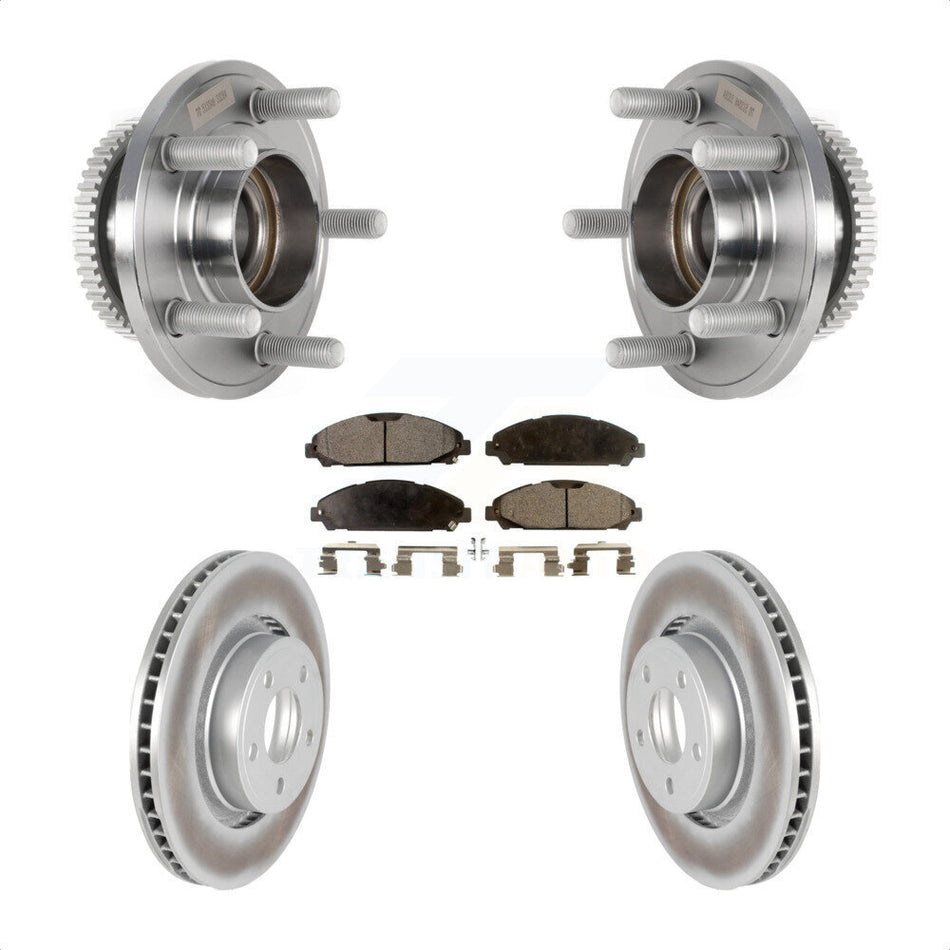 Front Hub Bearing Assembly Coated Disc Brake Rotors And Ceramic Pads Kit For Ford Mustang KBB-126272