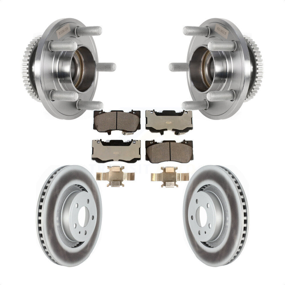 Front Hub Bearing Assembly Coated Disc Brake Rotors And Ceramic Pads Kit For Ford Mustang KBB-126275