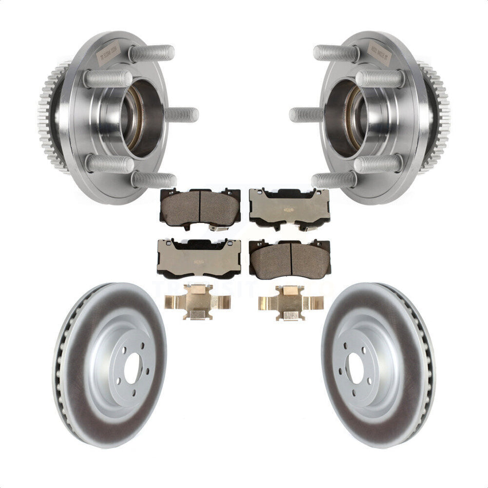 Front Hub Bearing Assembly Coated Disc Brake Rotors And Ceramic Pads Kit For Ford Mustang KBB-126276