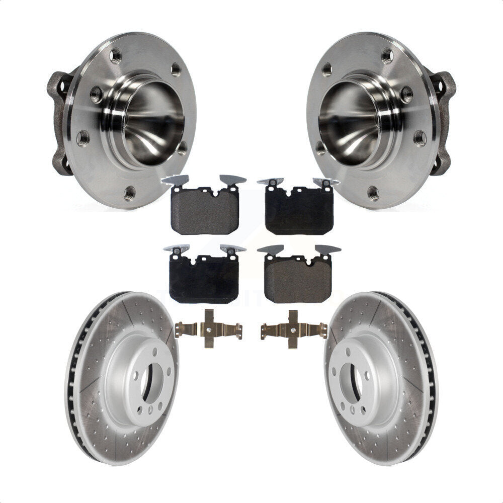 Front Hub Bearing Coated Brake Rotor Pad Kit For BMW 328i With 340mm Diameter KBB-126282