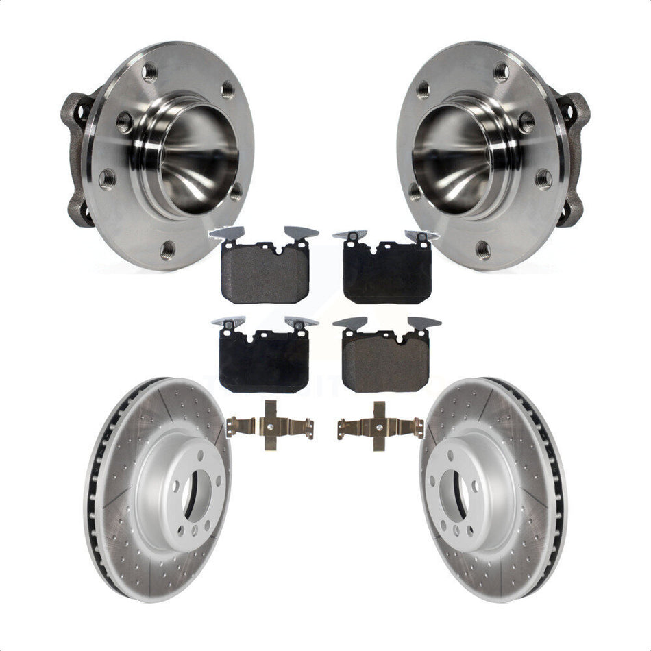 Front Hub Bearing Coated Brake Rotor Pad Kit For BMW 328i With 340mm Diameter KBB-126282