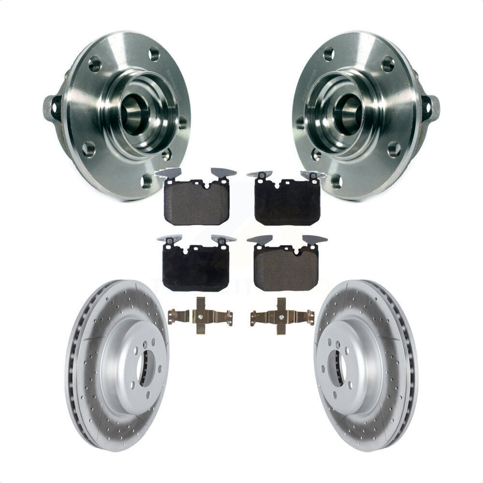 Front Hub Bearing Coated Brake Rotor Pads Kit For BMW 335i xDrive 435i Gran Coupe 340i GT KBB-126284