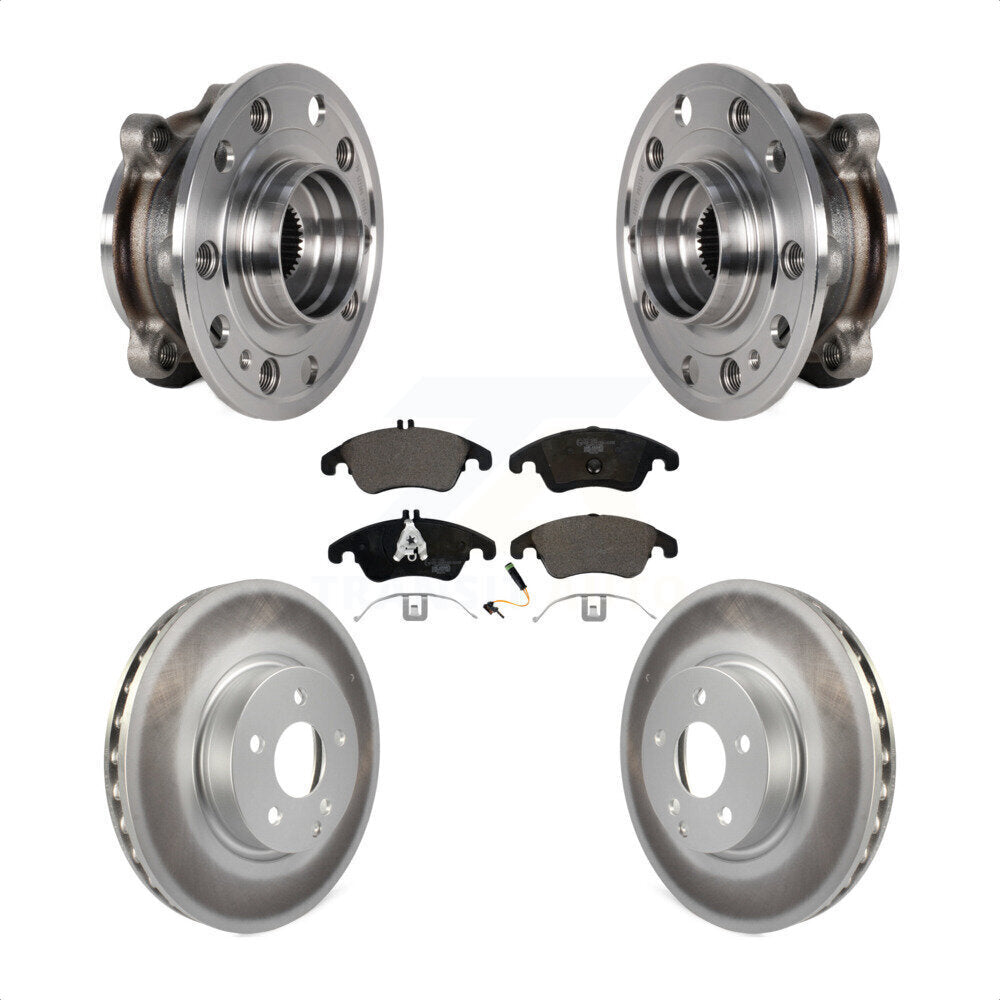 Front Hub Bearing Assembly Coated Brake Rotor And Pad Kit For 2017 Mercedes-Benz E400 AWD KBB-126285