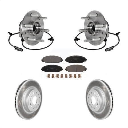 Front Hub Bearing Coated Disc Brake Rotor Pad Kit For Ram 1500 Without 22" Factory Wheels KBB-126293