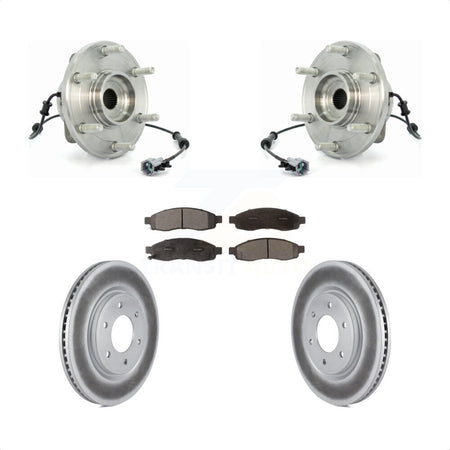 Front Hub Bearing Assembly Coated Brake Rotor & Pads Kit For 2007 Nissan TITAN From 04 07 KBB-126296