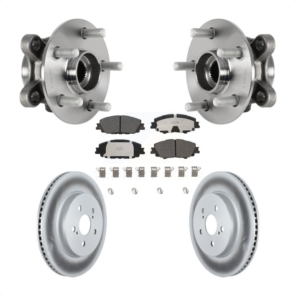 Front Hub Bearing Assembly Coated Disc Brake Rotor Pad Kit For Toyota Corolla Prius Prime KBB-126298
