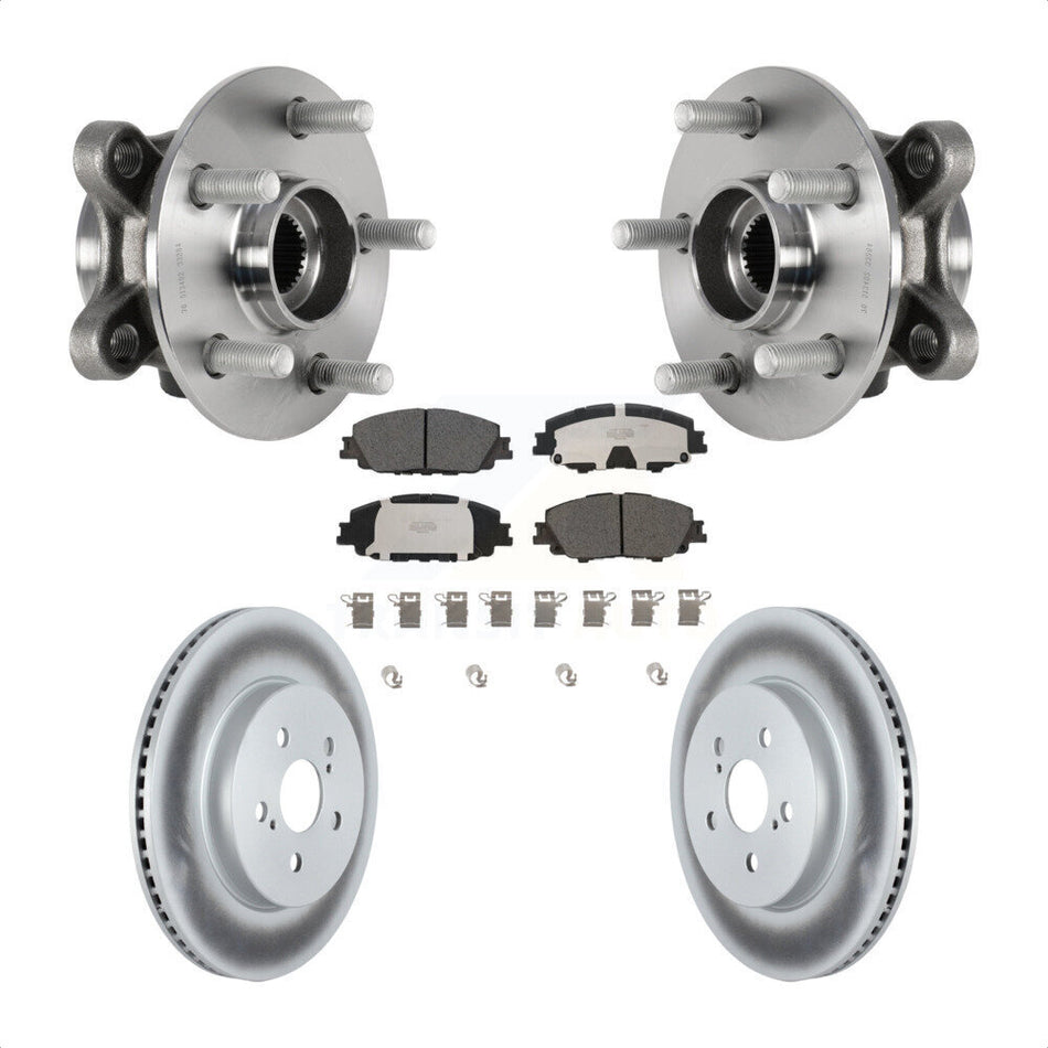 Front Hub Bearing Assembly Coated Disc Brake Rotor Pad Kit For Toyota Corolla Prius Prime KBB-126298