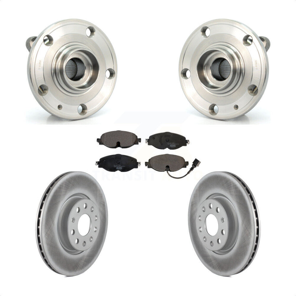 Front Hub Bearing Assembly Coated Disc Brake Rotors And Pads Kit For Volkswagen Passat KBB-126300