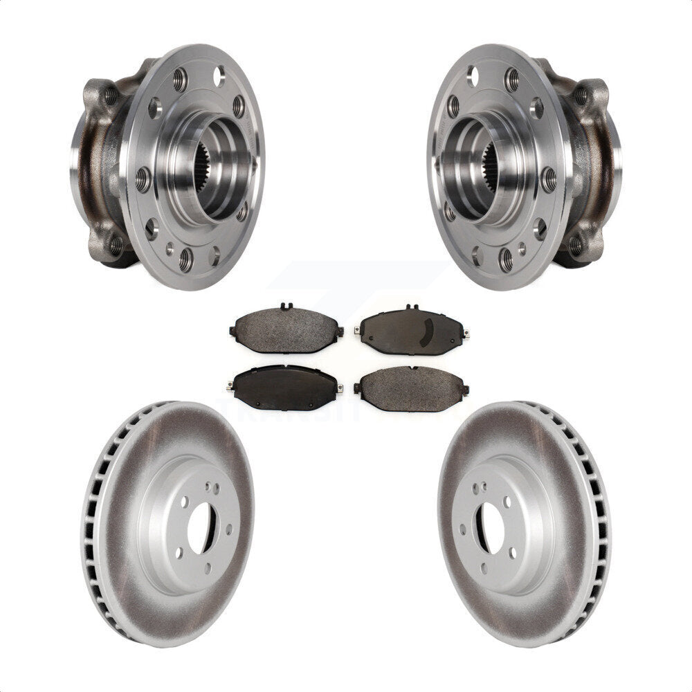 Front Hub Bearing Coated Brake Rotor Pad Kit For Mercedes-Benz C300 Without Sport Package KBB-126303
