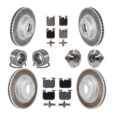 Front Rear Hub Bearing Coated Disc Brake Rotor & Pads Shoe Kit (10Pc) For BMW M235i M240i KBB-126320