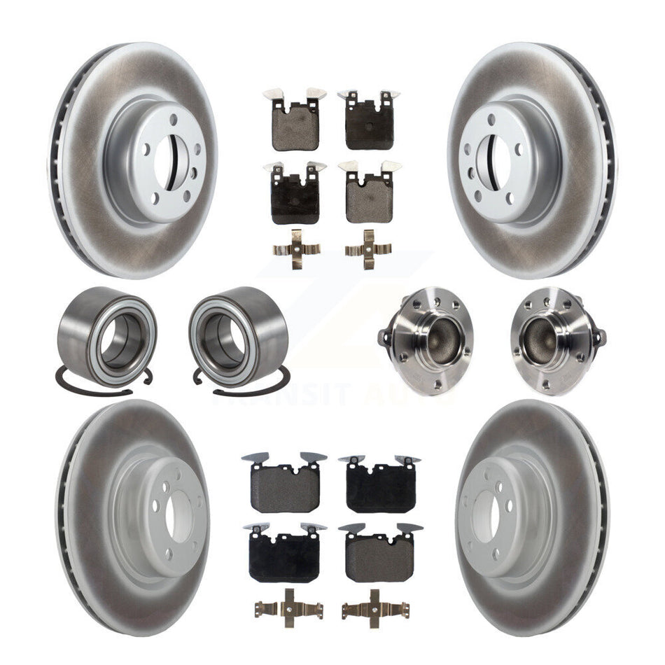 Front Rear Hub Bearing Coated Disc Brake Rotor & Pads Shoe Kit (10Pc) For BMW M235i M240i KBB-126321