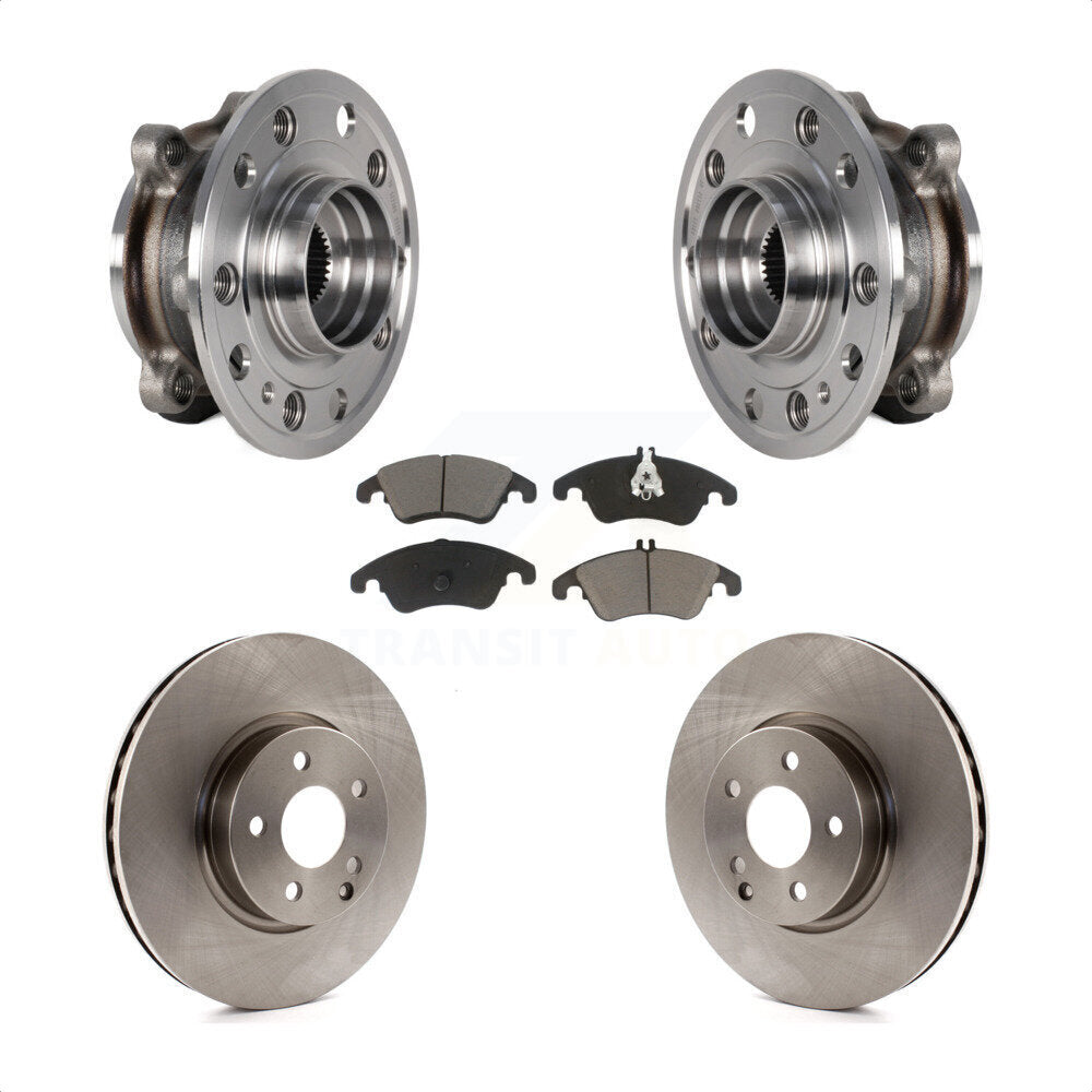 Front Hub Bearing Assembly Disc Brake Rotors And Pads Kit For 2017 Mercedes-Benz E400 AWD KBB-126357