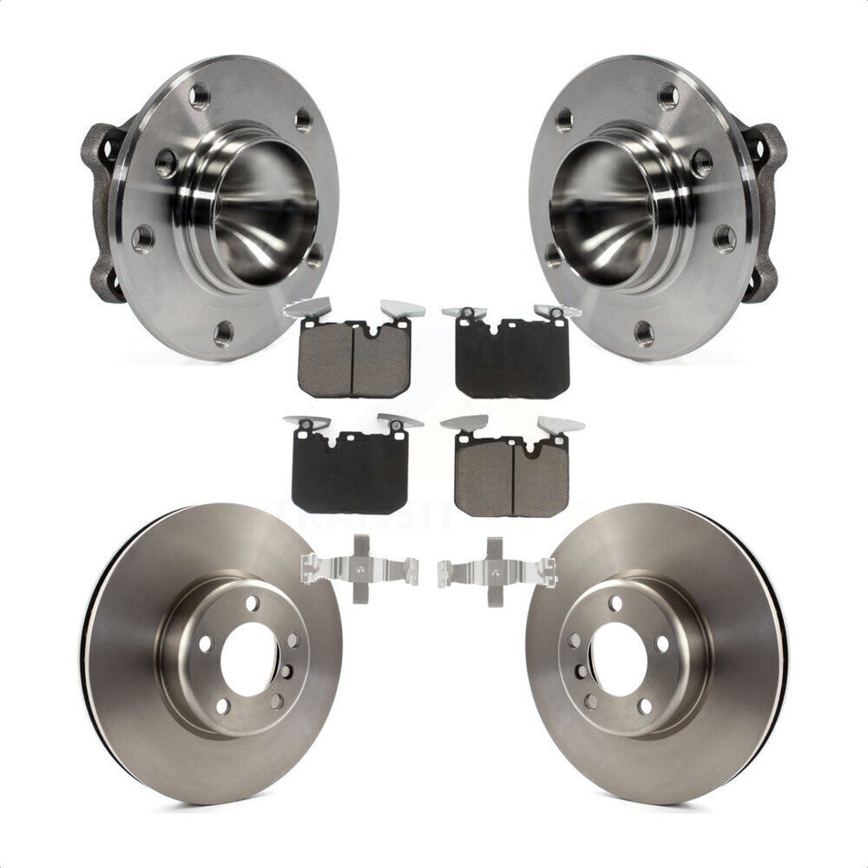 Front Hub Bearing Brake Rotor & Pad Kit For 2013 BMW 328i With 340mm Diameter KBB-126359