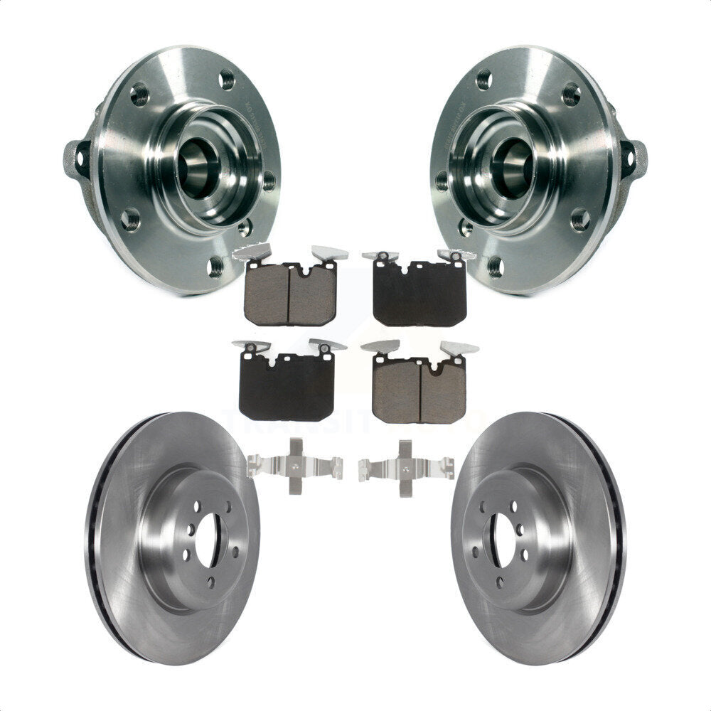 Front Hub Bearing Disc Brake Rotor & Pads Kit For BMW 335i xDrive 435i Gran Coupe 340i GT KBB-126360