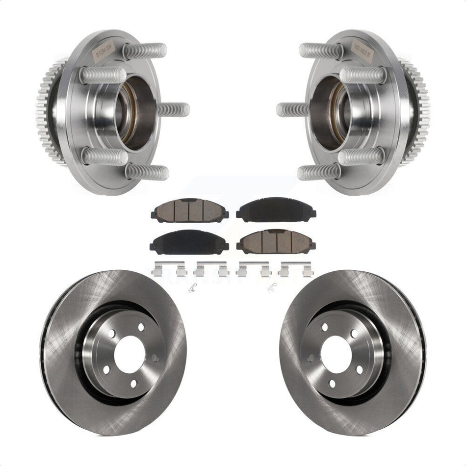 Front Hub Bearing Assembly Disc Brake Rotors And Ceramic Pads Kit For Ford Mustang KBB-126361