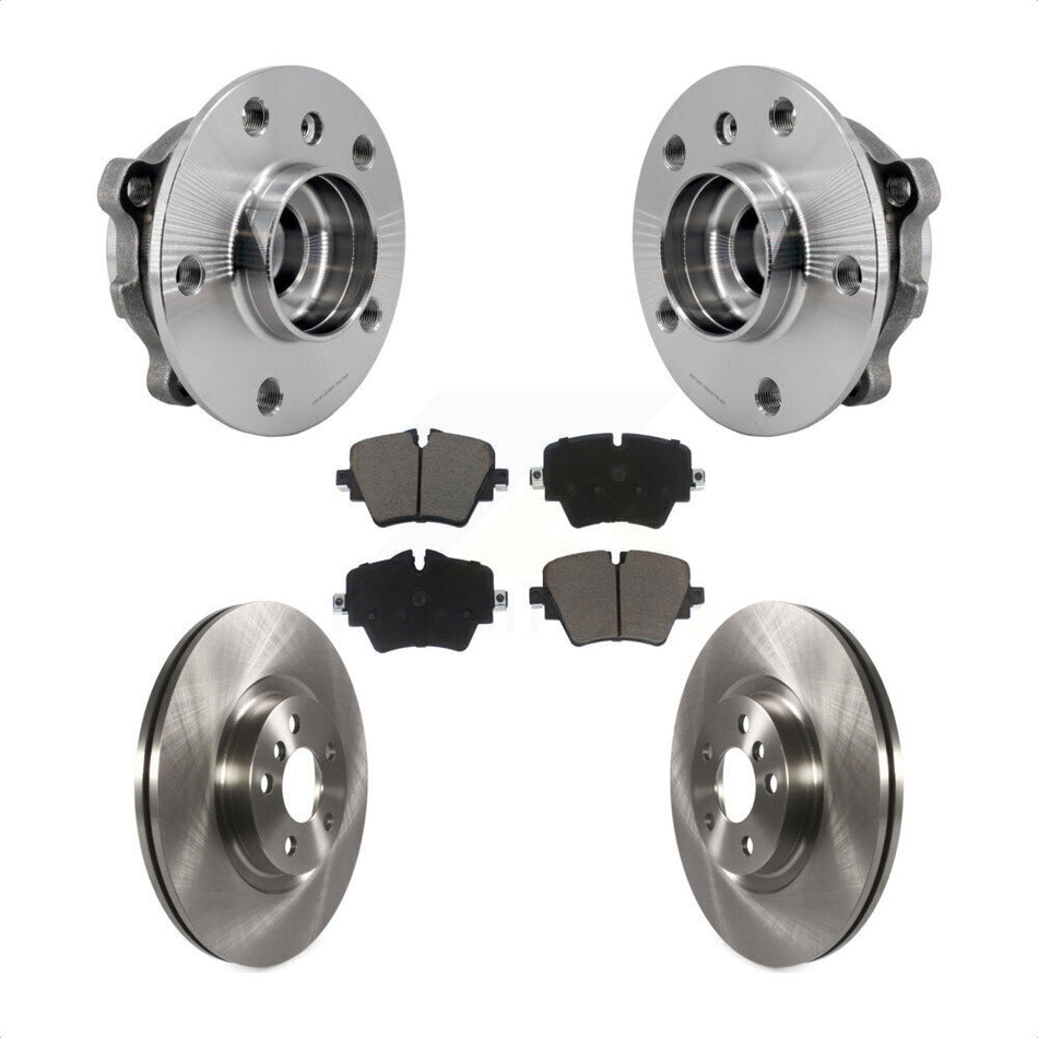 Front Hub Bearing Brake Rotor & Pads Kit For BMW X1 Mini Cooper Countryman X2 228i xDrive KBB-126371
