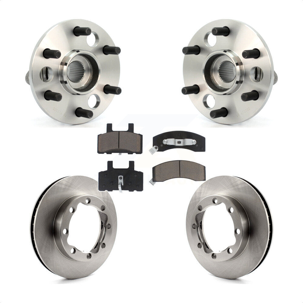 Front Hub Bearing Brake Rotor Pads Kit For K1500 Suburban Chevrolet GMC With 8 Lug Wheels KBB-126373