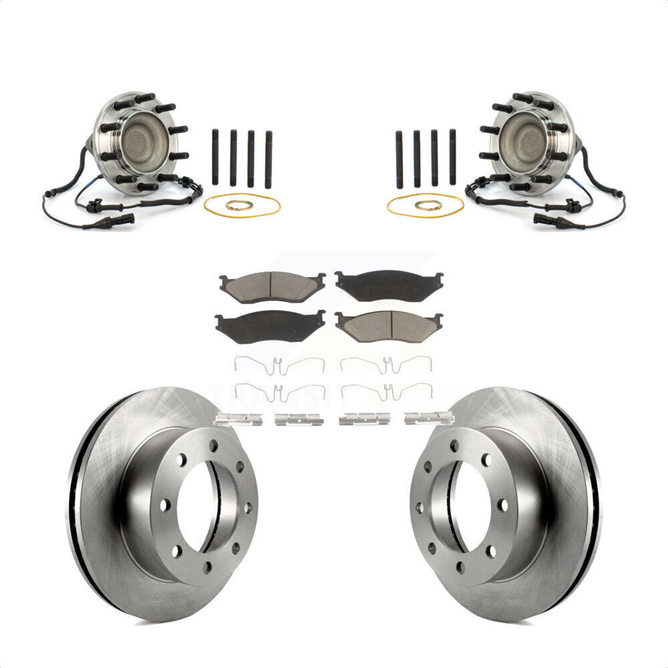Front Hub Bearing Brake Rotor & Pad Kit For Ford F-450 Super Duty 4 X 2 With 8 Lug Wheels KBB-126380