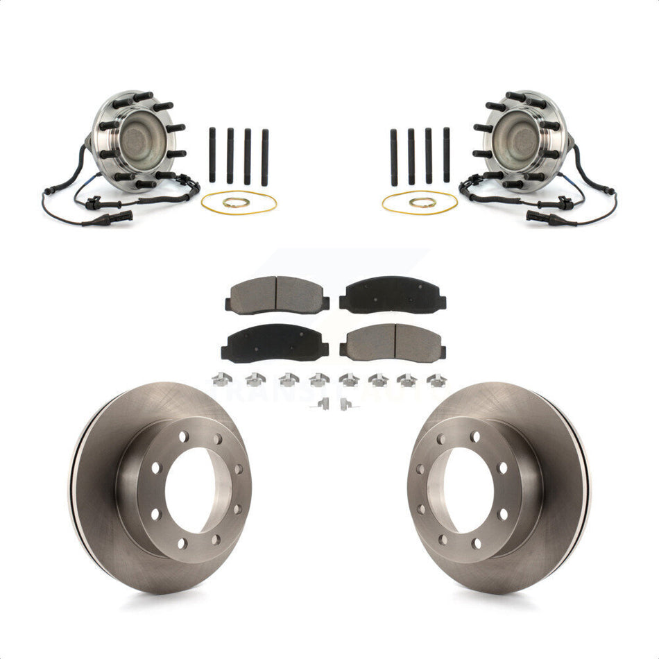 Front Hub Bearing Assembly Disc Brake Rotor And Ceramic Pad Kit For Ford F-450 Super Duty KBB-126381
