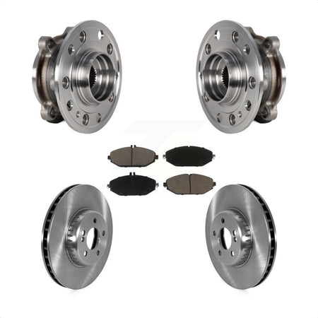 Front Hub Bearing Brake Rotor Pads Kit For 15-21 Mercedes-Benz C300 Without Sport Package KBB-126385