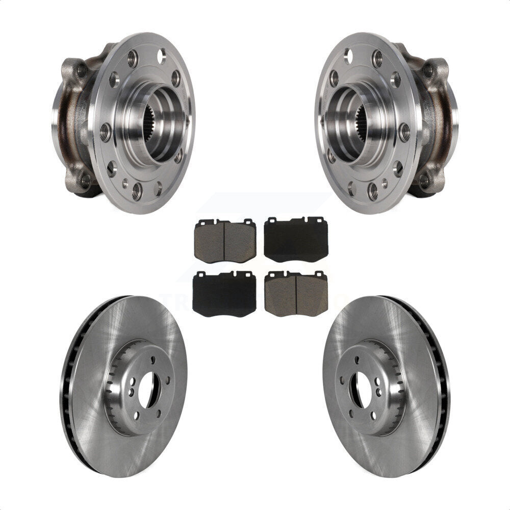 Front Hub Bearing Assembly Disc Brake Rotors And Pads Kit For Mercedes-Benz C300 C400 KBB-126386