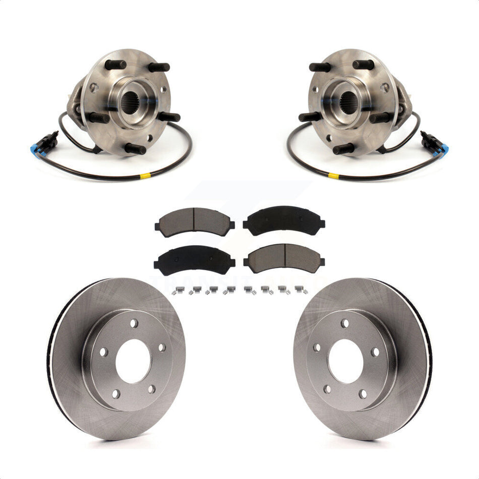 Front Hub Bearing Brake Rotor Pad Kit For 1997 Chevrolet Blazer 4WD with Drum rear brakes KBB-126395
