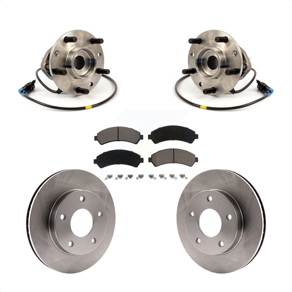 Front Hub Bearing Brake Rotor Pad Kit For 1997 Chevrolet Blazer 4WD with Drum rear brakes KBB-126395