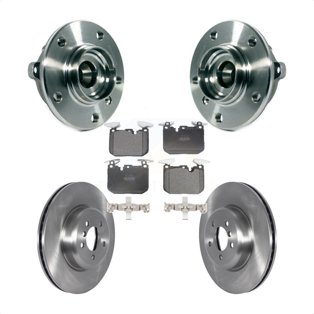 Front Hub Bearing Disc Brake Rotor & Pads Kit For BMW 335i xDrive 435i Gran Coupe 340i GT KBB-126401
