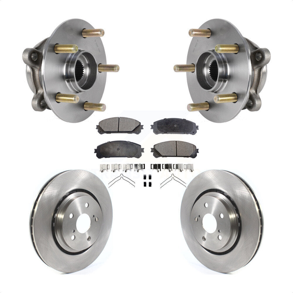 Front Hub Bearing Assembly Disc Brake Rotor Pad Kit For Lexus RX350 RX450h RX350L RX450hL KBB-126413