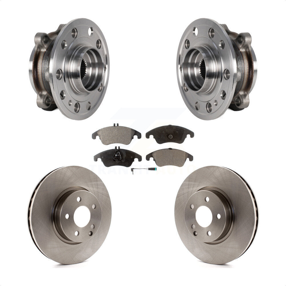 Front Hub Bearing Assembly Disc Brake Rotors And Pads Kit For 2017 Mercedes-Benz E400 AWD KBB-126418