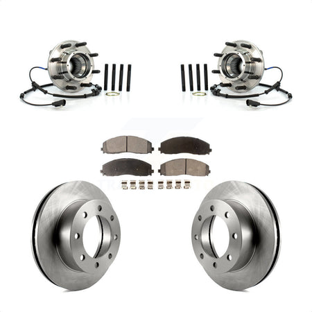 Front Hub Bearing Assembly Disc Brake Rotor & Pads Kit For 2013 Ford F-250 Super Duty 4WD KBB-126420