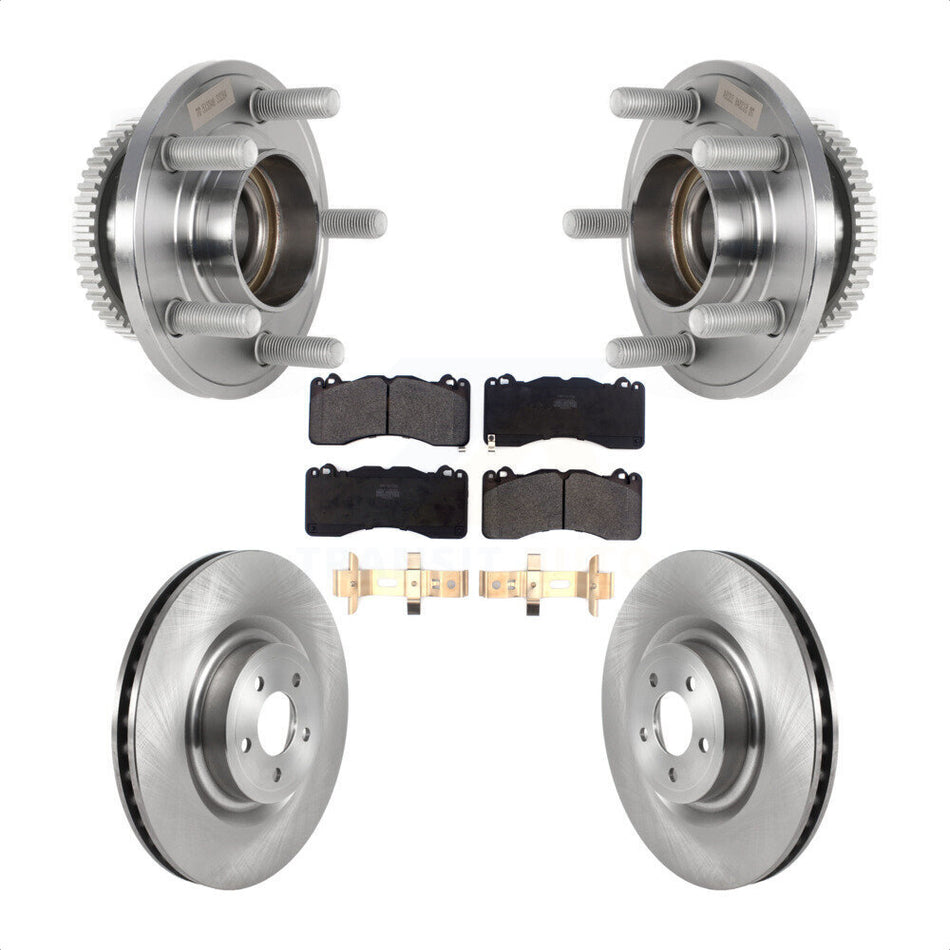Front Hub Bearing Assembly Disc Brake Rotor & Pad Kit For Ford Mustang With Brembo Brakes KBB-126434