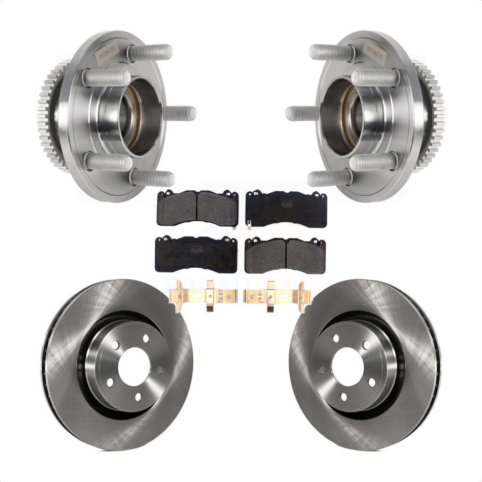 Front Hub Bearing Disc Brake Rotor & Pads Kit For 2015 Ford Mustang V6 With Brembo Brakes KBB-126436