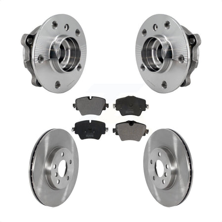 Front Hub Bearing Assembly Disc Brake Rotor & Pads Kit For Mini Cooper Countryman Clubman KBB-126443