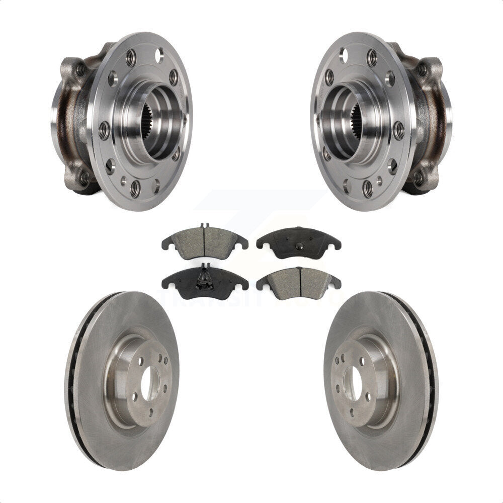 Front Hub Bearing Assembly Disc Brake Rotors And Pads Kit For 2017 Mercedes-Benz E400 AWD KBB-126445