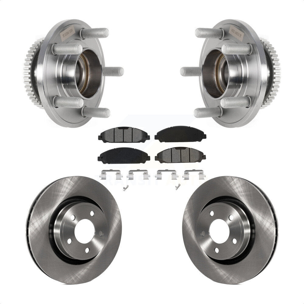 Front Hub Bearing Assembly Disc Brake Rotors And Semi-Metallic Pads Kit For Ford Mustang KBB-126447