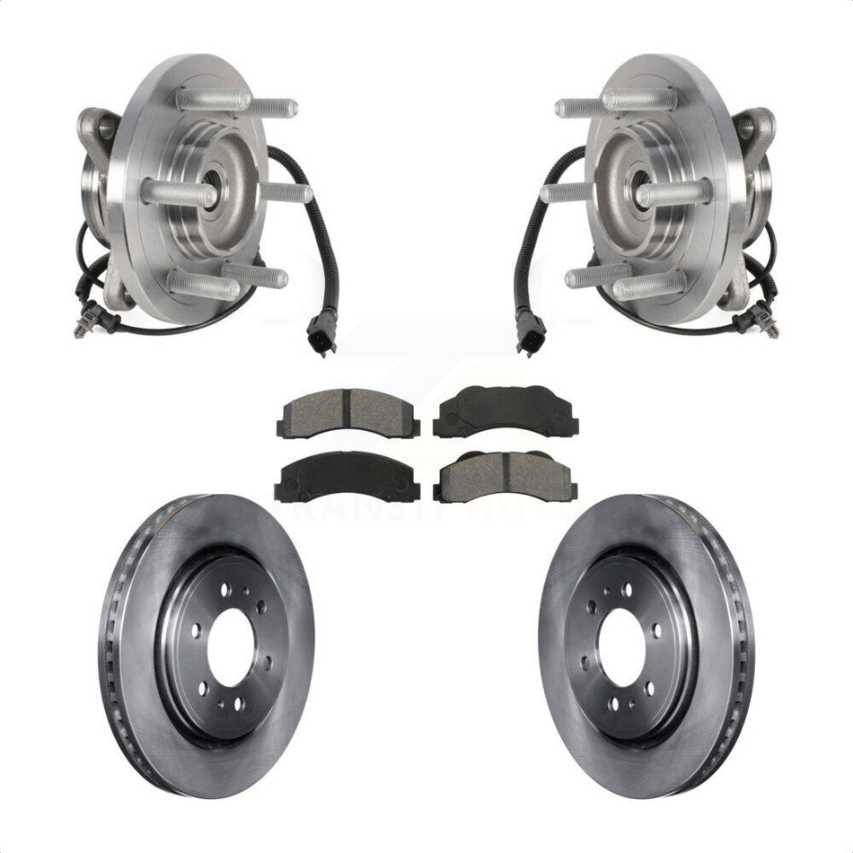 Front Hub Bearing Brake Rotor Pad Kit For 2015-2017 Ford Expedition Lincoln Navigator 4WD KBB-126455