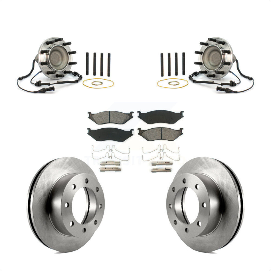 Front Hub Bearing Brake Rotor & Pad Kit For Ford F-450 Super Duty 4 X 2 With 8 Lug Wheels KBB-126462